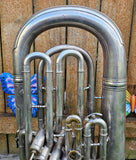 1921 C.G. Conn 4 Valve Silver Euphonium Baritone Horn (Free Shipping Lower 48 States)
