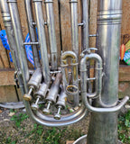 1921 C.G. Conn 4 Valve Silver Euphonium Baritone Horn (Free Shipping Lower 48 States)