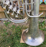 1921 C.G. Conn 4 Valve Silver Euphonium Baritone Horn (Free Shipping Lower 48 States)