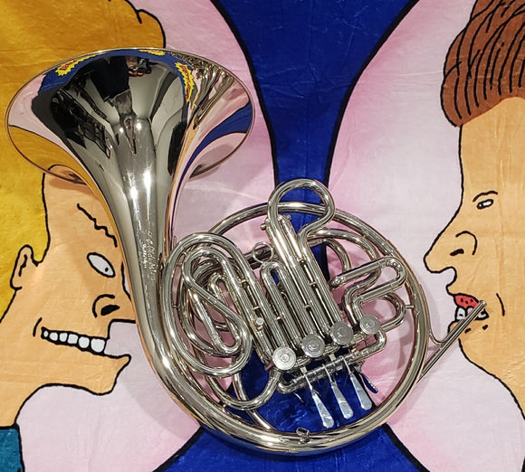 Olds Fullerton California Nickel Silver Double French Horn (Free Shipping Lower 48 USA)