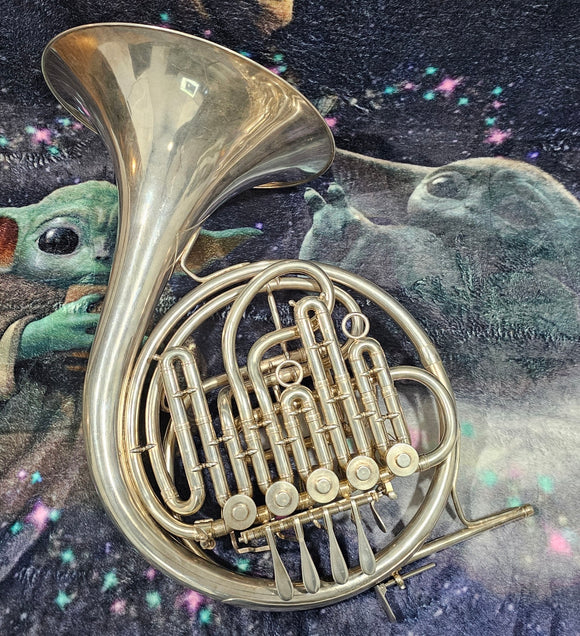 King (Lorenzo Sansone) Silver 5 valve Bb Single French Horn (Free Postage Lower 48 States)